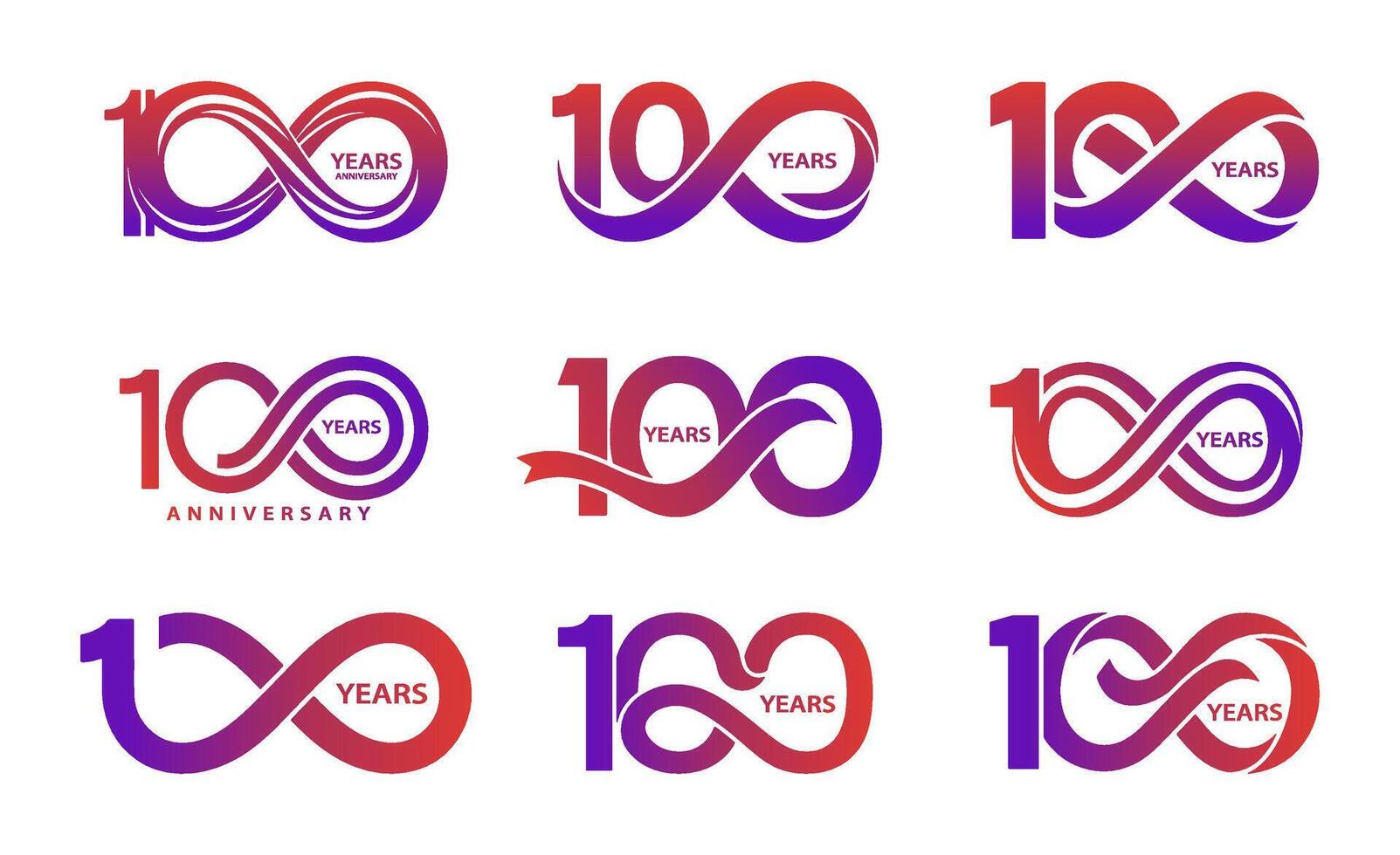 Anniversary logo concept for business. Corporate. Customizable design for different years. The logo template is suitable for celebratory events. vector