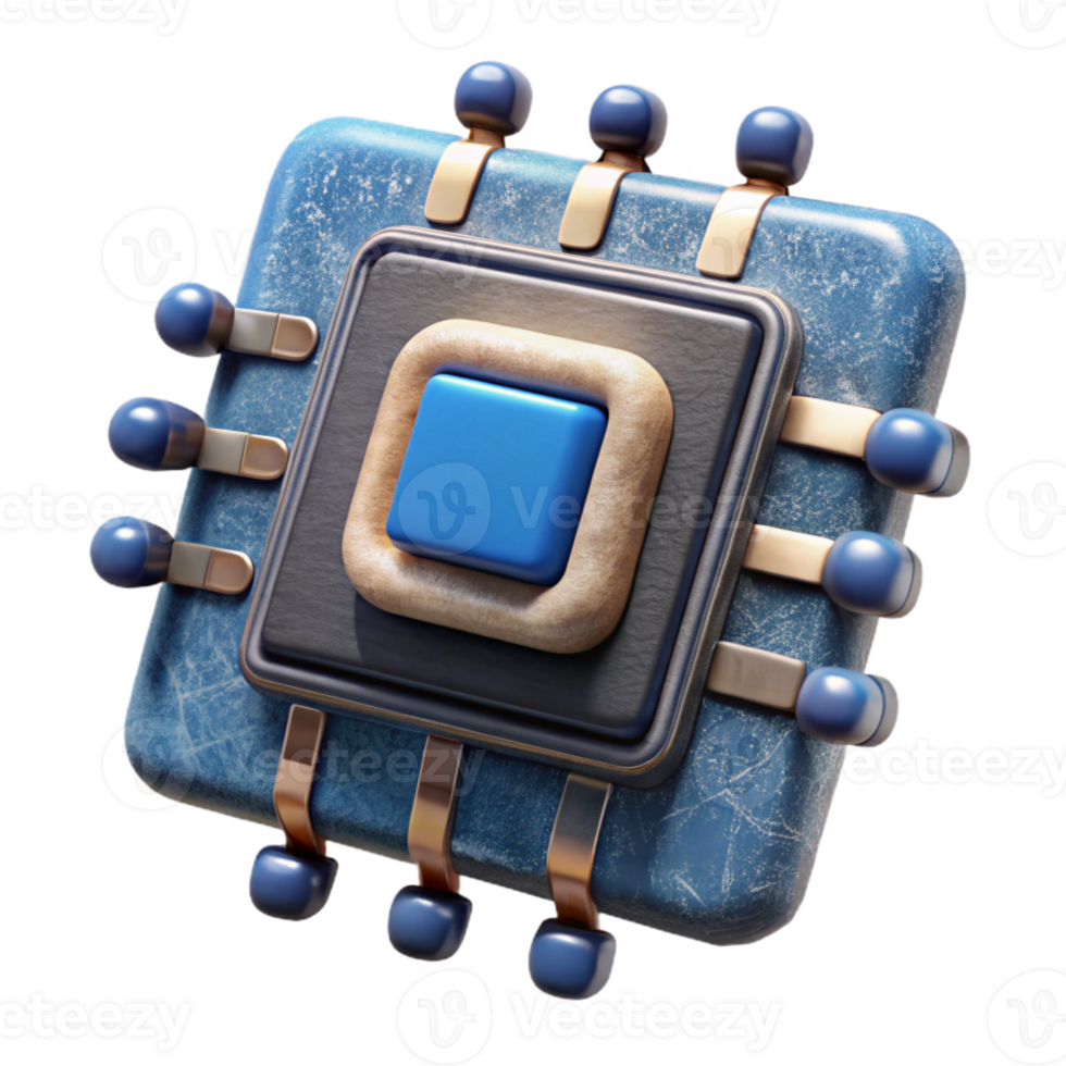 beautiful creative Electronic Textile Microcontroller Isolated detailed png