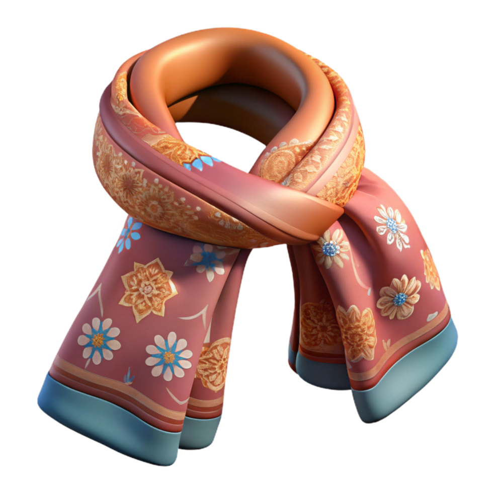 magnificent rustic Embroidered Scarf Cutout with Intricate Design Transparent Background high quality png
