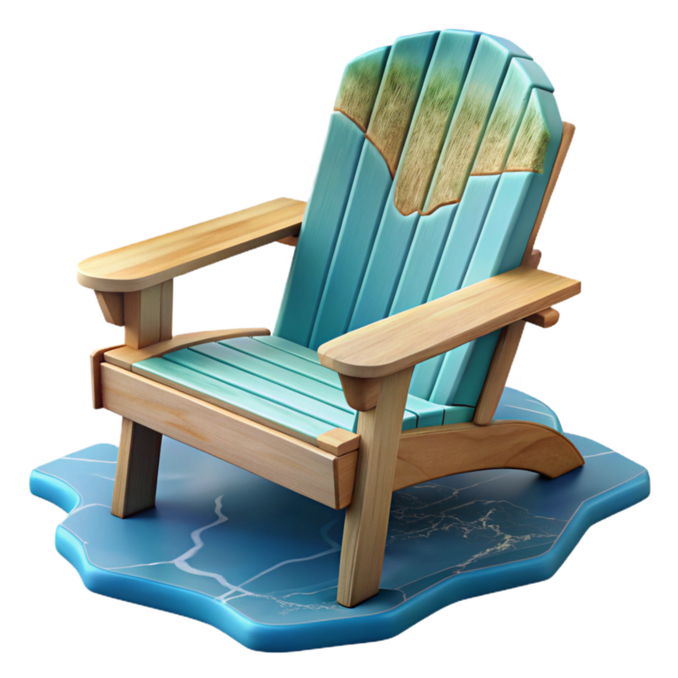 stunning creative Empty Adirondack Chair Facing Lake Isolated genuine png