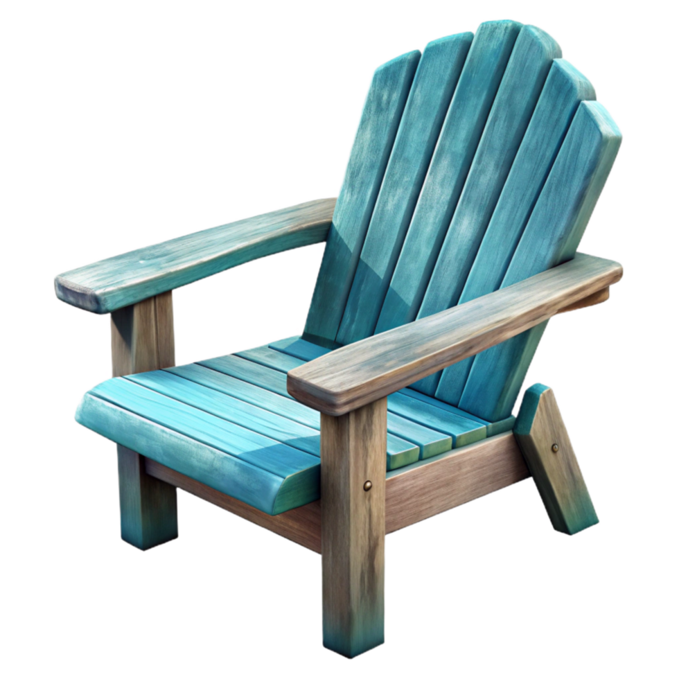 elegant rustic Empty Adirondack Chair Facing Lake Isolated original png