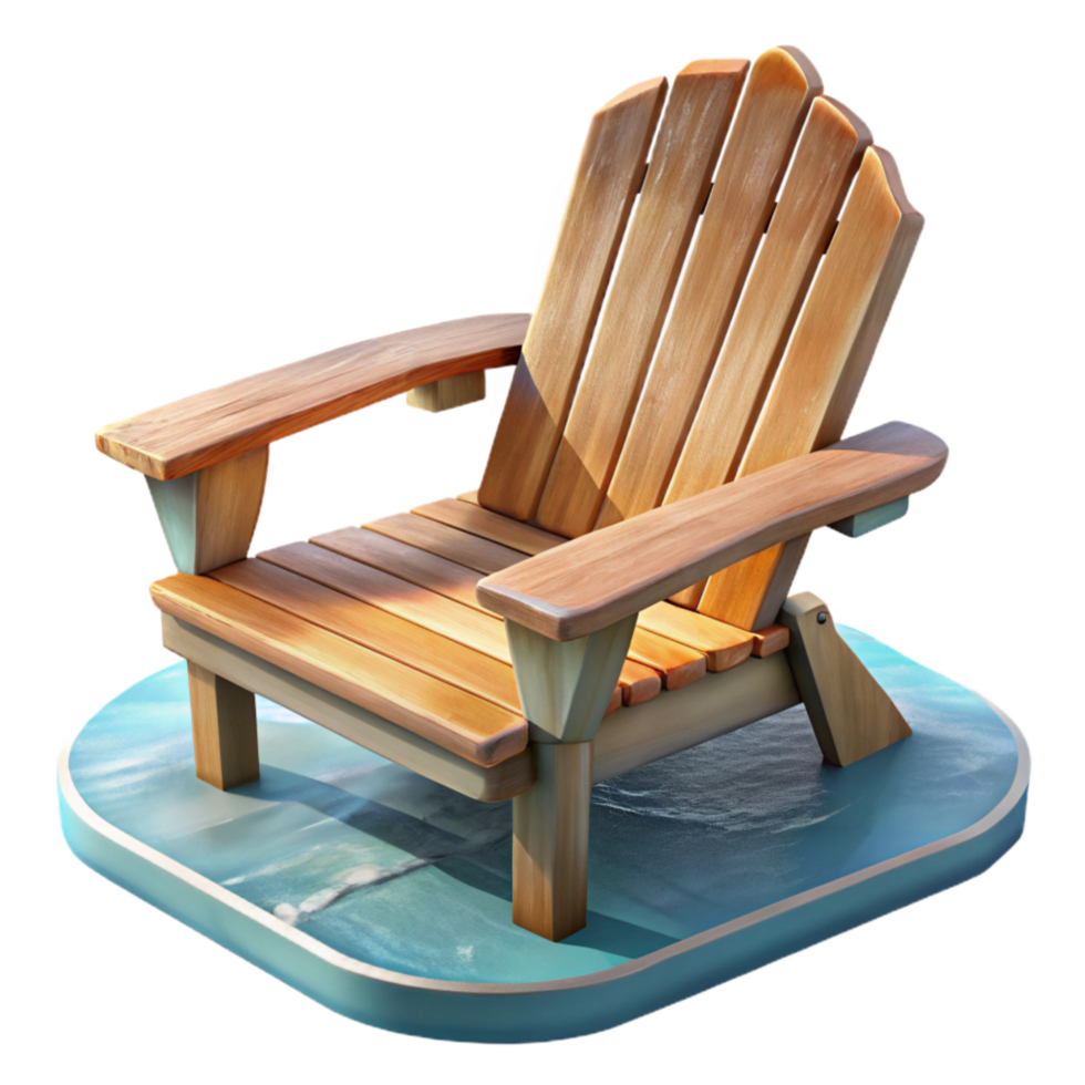 extraordinary artistic Empty Adirondack Chair Facing Lake Isolated premium png