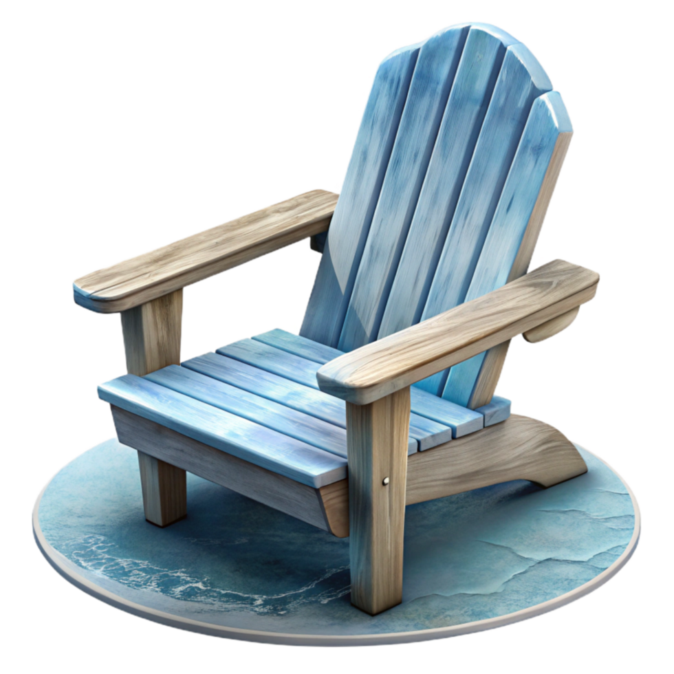 vibrant contemporary Empty Adirondack Chair Facing Lake Isolated original png