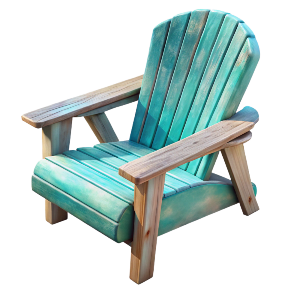 wonderful vintage Empty Adirondack Chair Facing Lake Isolated premium png