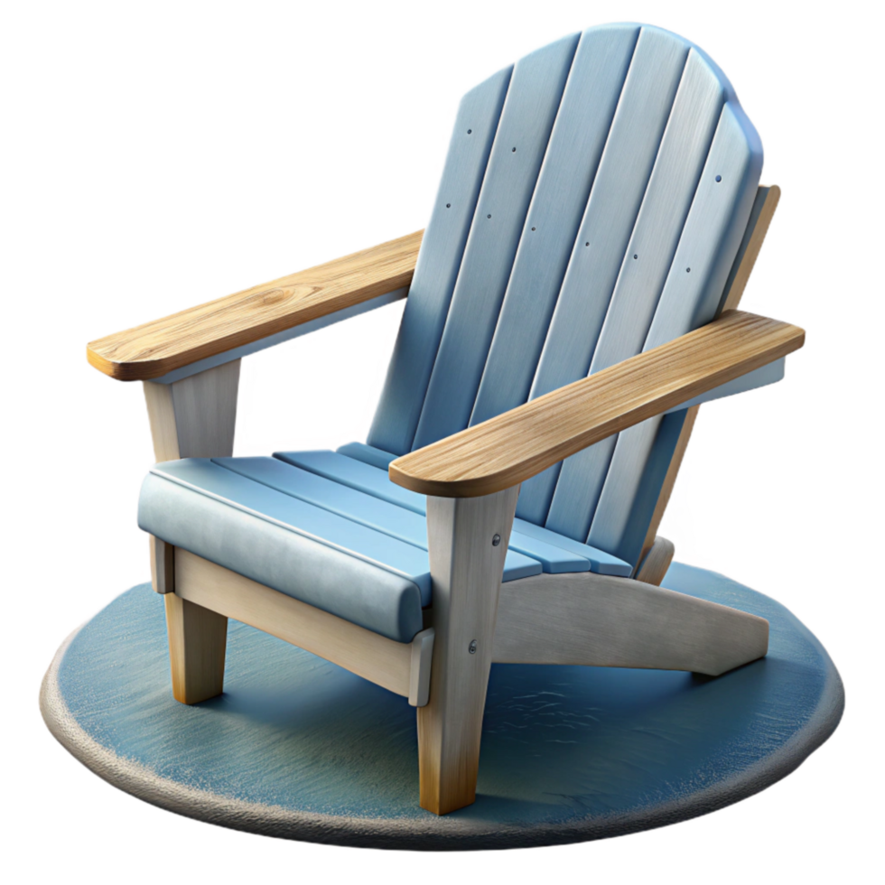 serene creative Empty Adirondack Chair Facing Lake Isolated high quality png