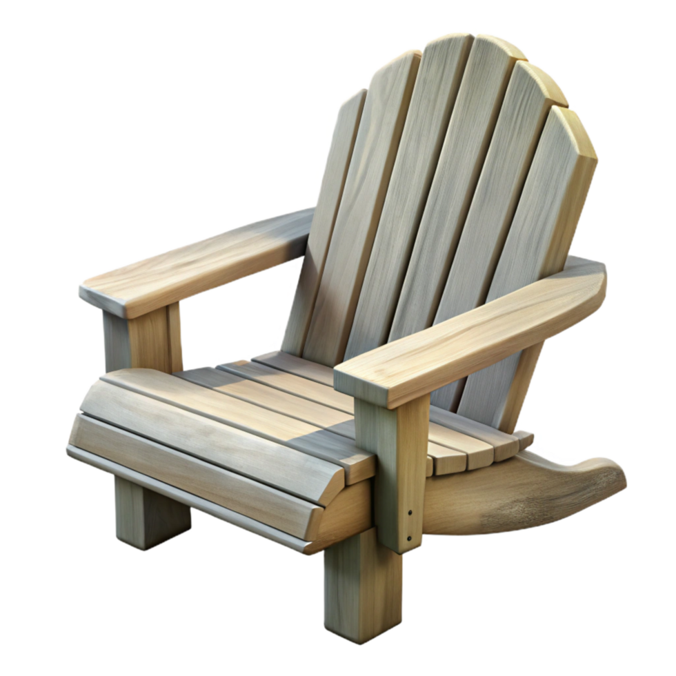 serene rustic Empty Adirondack Chair on Porch Cutout exclusive png