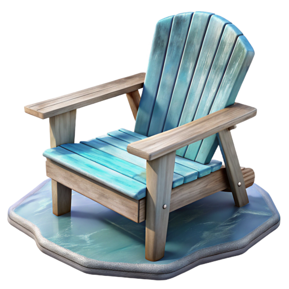 dramatic abstract Empty Adirondack Chair Lake View Transparent Background authentic png