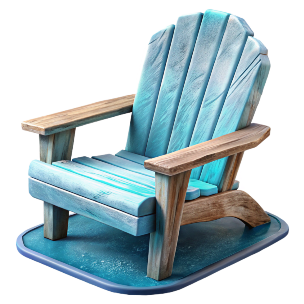 elegant traditional Empty Adirondack Chair Lake View Transparent Background high resolution png