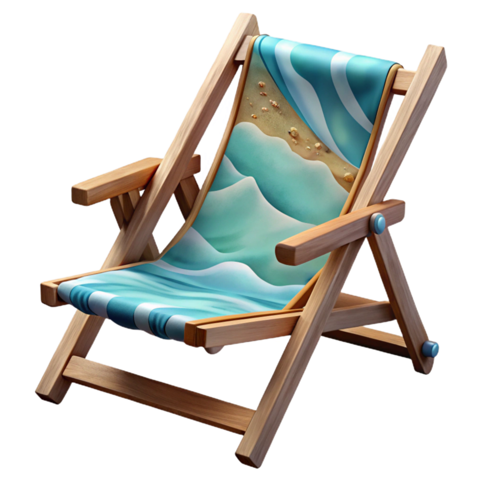 serene artistic Empty Beach Chair Ocean View Transparent genuine png