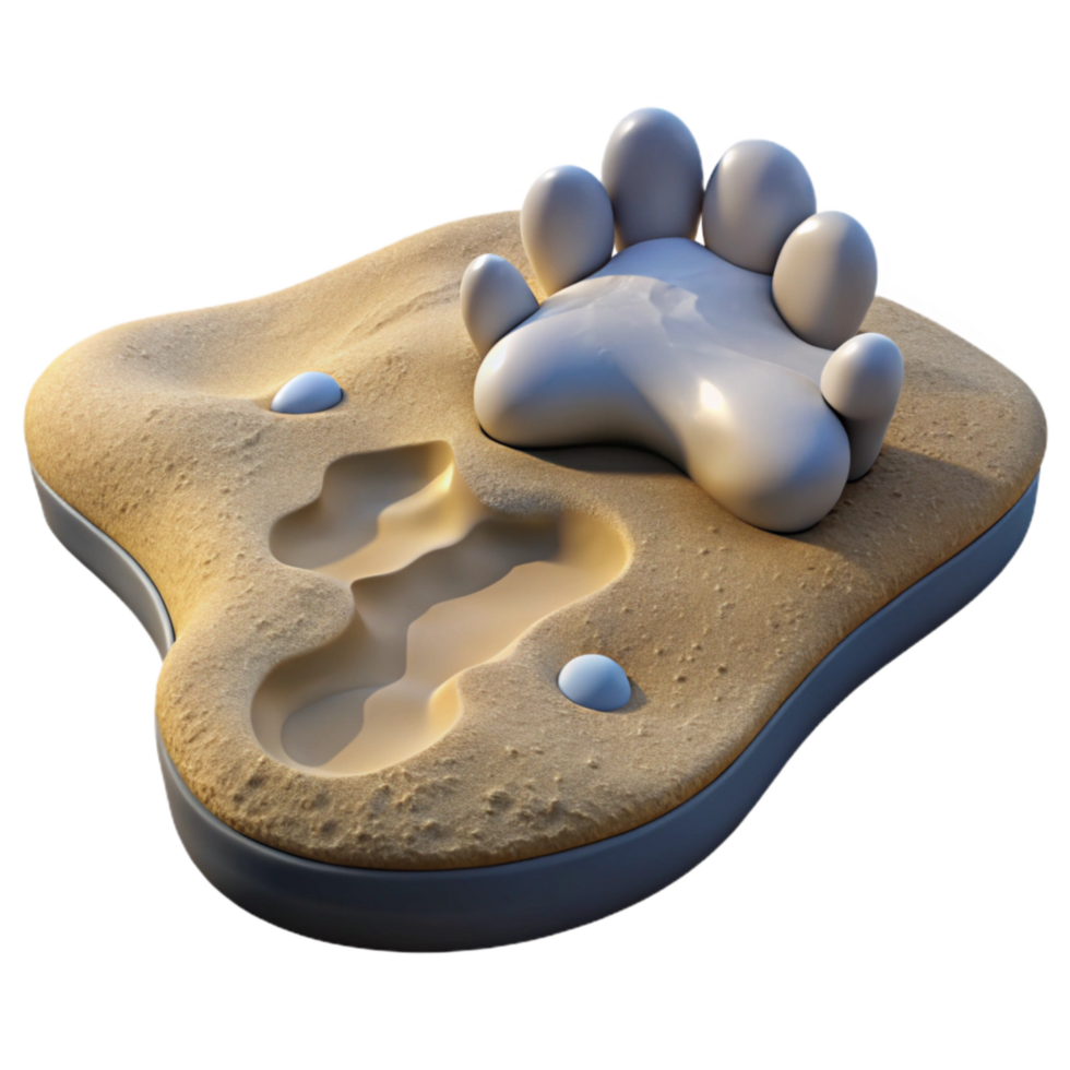 vibrant contemporary Empty Beach with Footprint in Sand Isolated detailed png