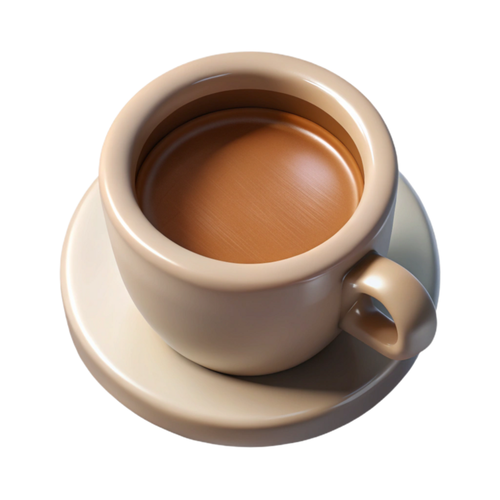 impressive rustic Empty Coffee Cup Top View Isolated Transparent Background premium png