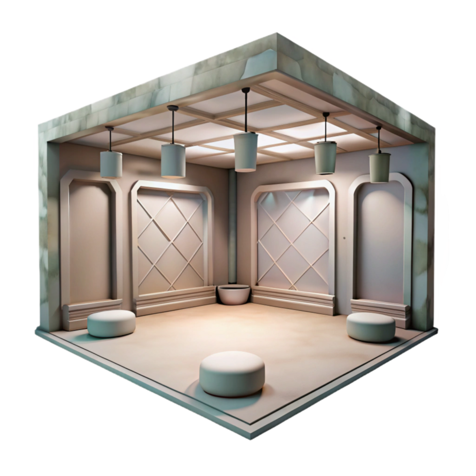 stunning contemporary Empty Digital Room Soft Shadows Isolated professional png