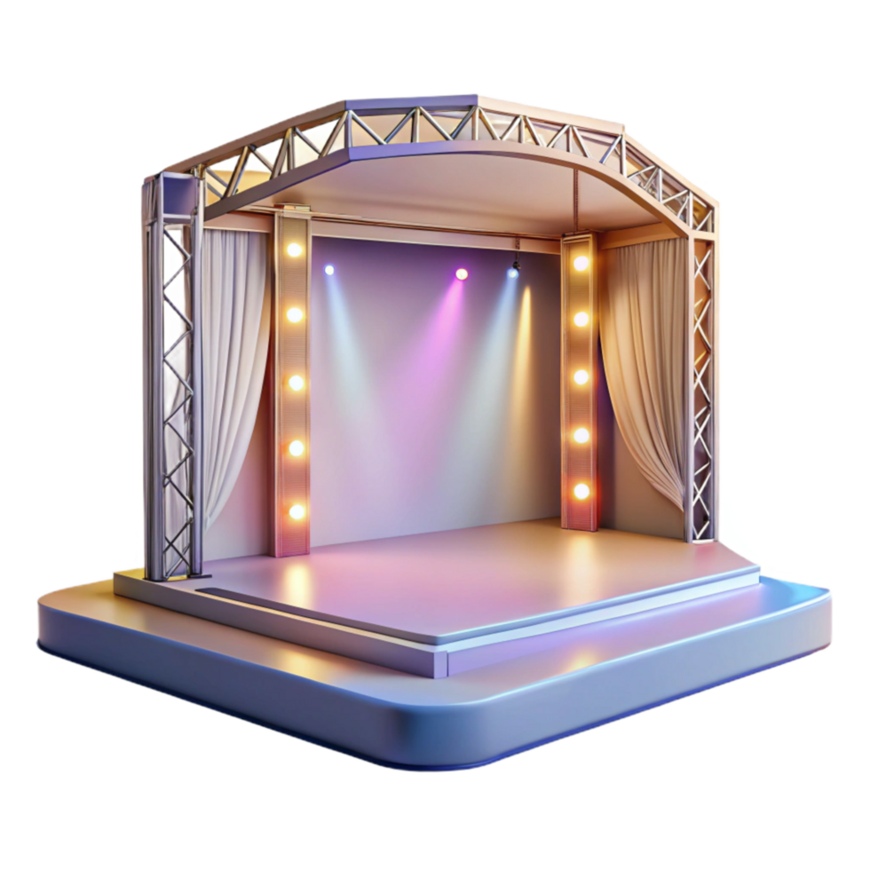 dramatic artistic Empty Digital Stage Soft Lighting Transparent Background detailed png