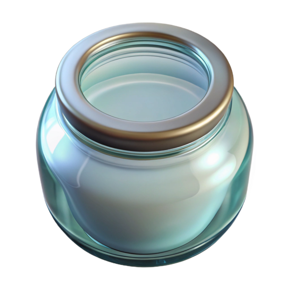 impressive abstract Empty Glass Jar Top View Isolated on Transparent Background exclusive png
