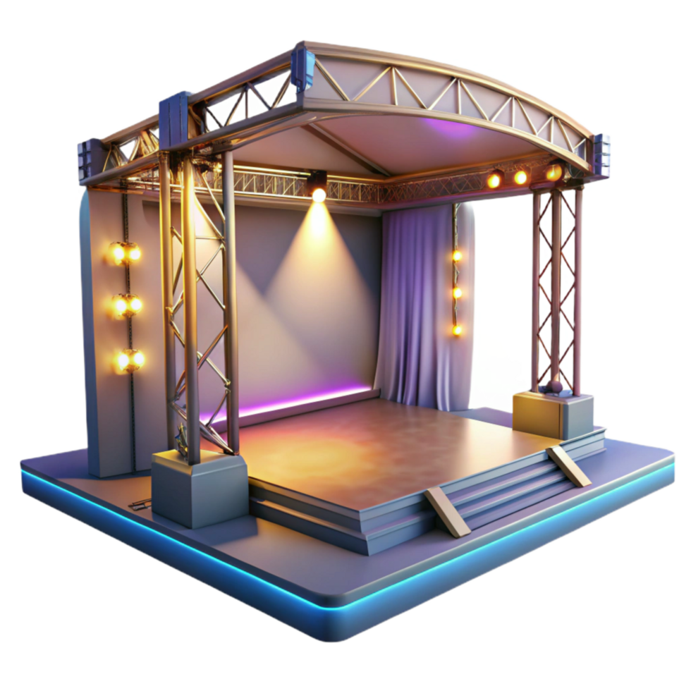 serene traditional Empty Digital Stage Soft Lighting Transparent Background authentic png