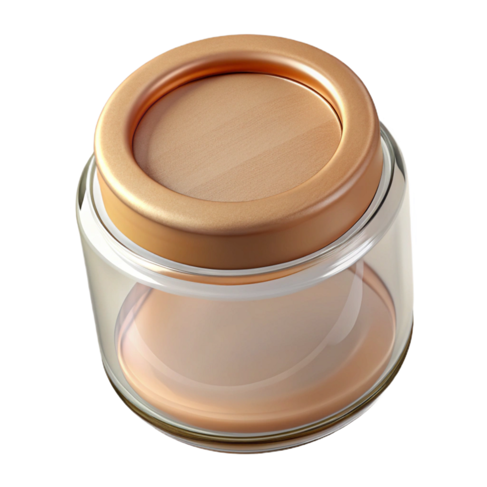 elegant classic Empty Glass Jar Top View Isolated on Transparent Background premium png