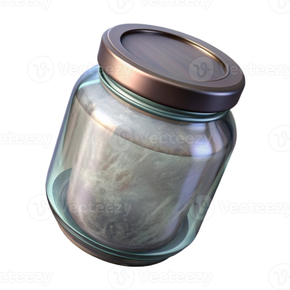 dramatic contemporary Empty Glass Jar with Lid Transparent Background authentic png