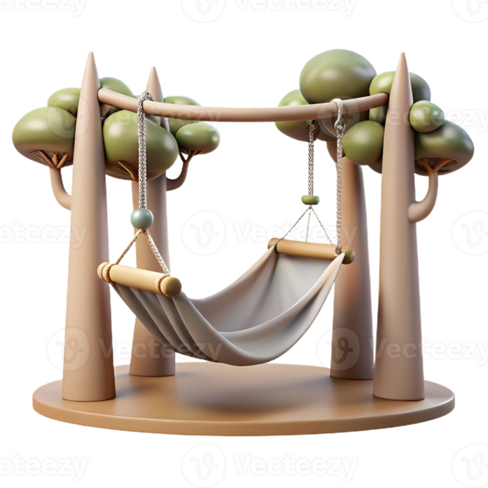dramatic abstract Empty Hammock Hanging Between Two Trees Transparent Background original png
