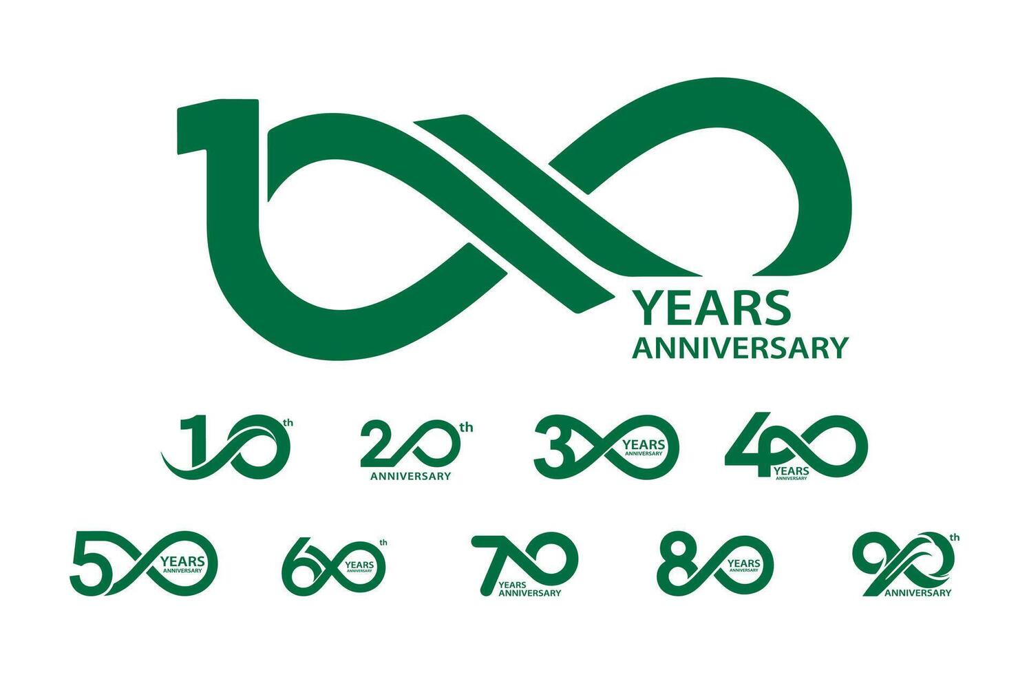 Usable anniversary logo template. Corporate. Modern design concept for different years. A stylish option for business companies and events. vector