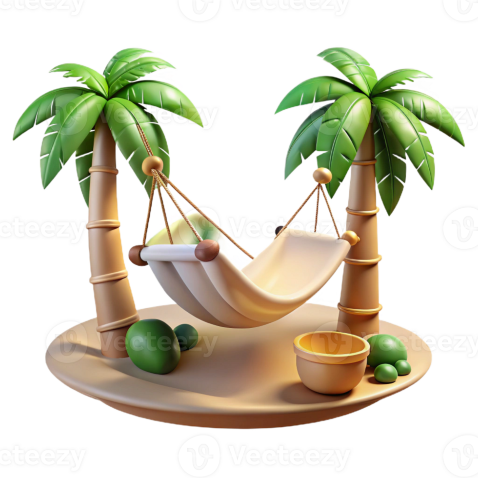 serene creative Empty Hammock Tropical Setting Transparent Background original png
