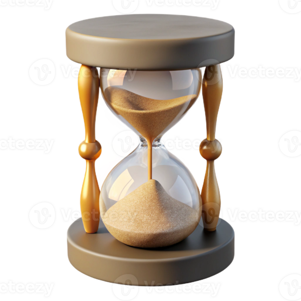 serene contemporary Empty Hourglass with Falling Sand Isolated high quality png
