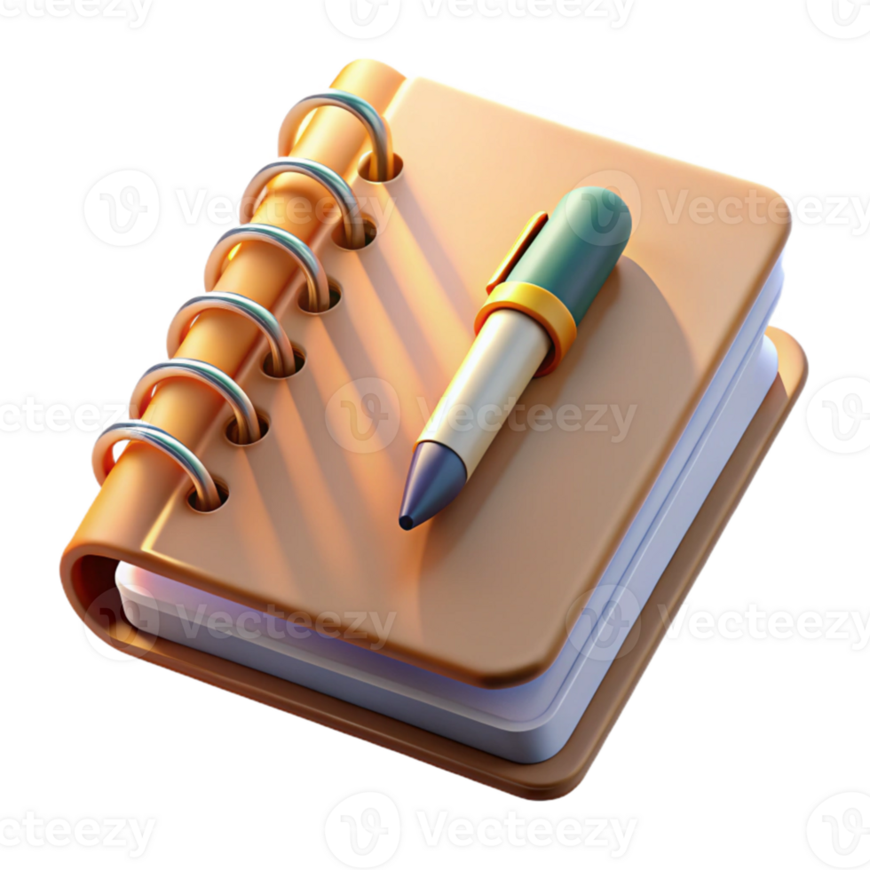impressive traditional Empty Notebook with Pen Shadow Isolated authentic png
