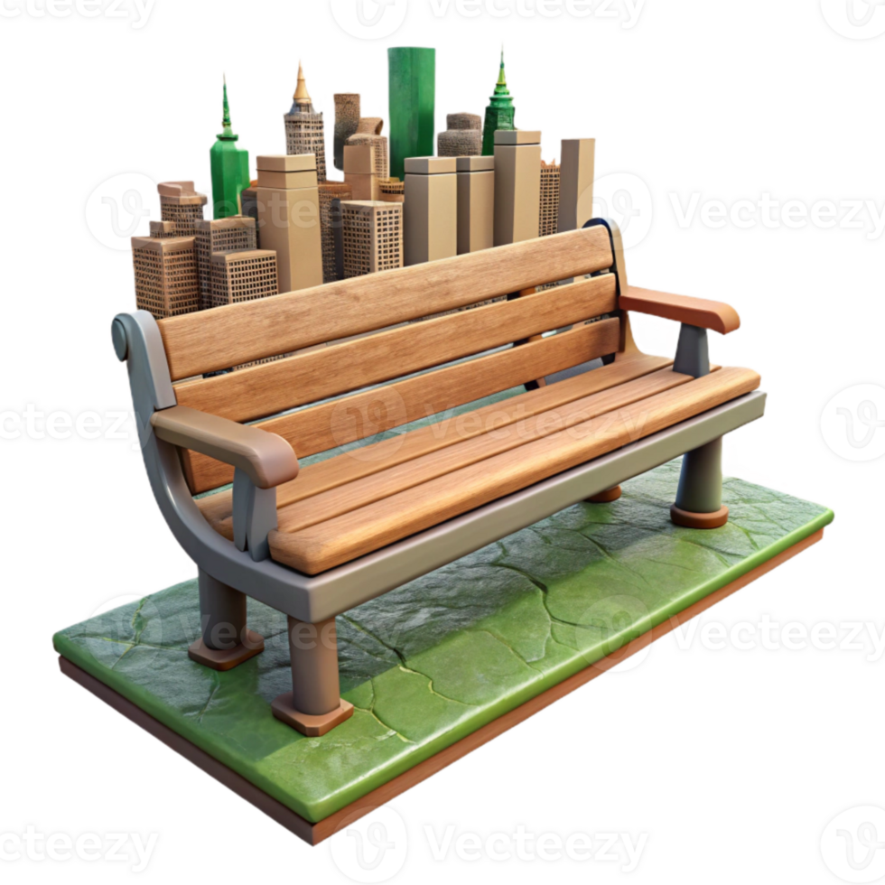 elegant creative Empty Park Bench with Autumn Leaves Transparent Background detailed png