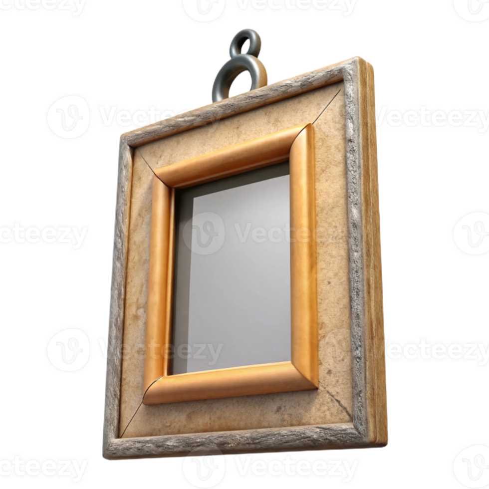 impressive creative Empty Picture Frame Hanging on Wall Isolated Element high resolution png