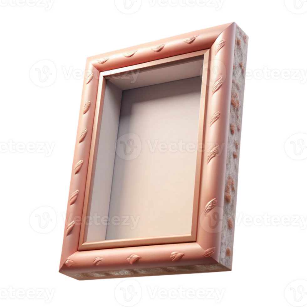 impressive minimalist Empty Picture Frame on White Wall Isolated high resolution png
