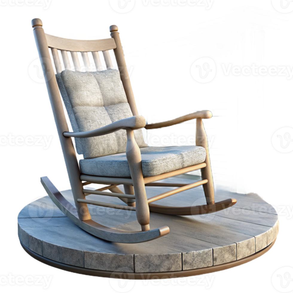 magnificent rustic Empty Rocking Chair Porch View Isolated high resolution png