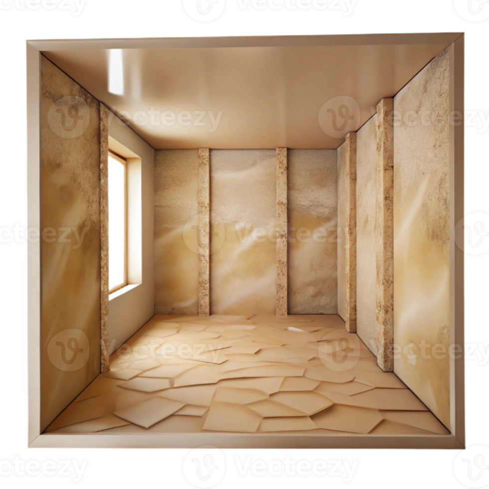 magnificent artistic Empty Room with Beige Walls Transparent png