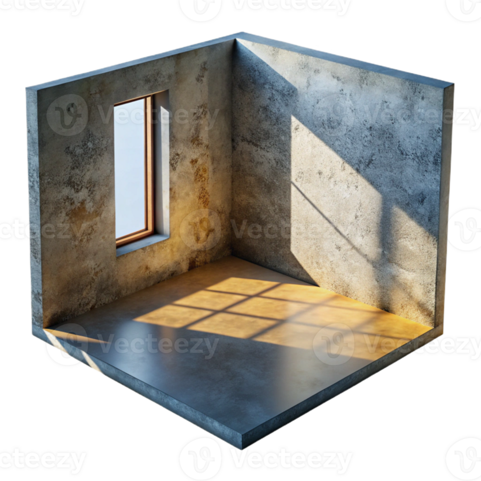 magnificent classic Empty Room Corner with Sunlight Cutout authentic png