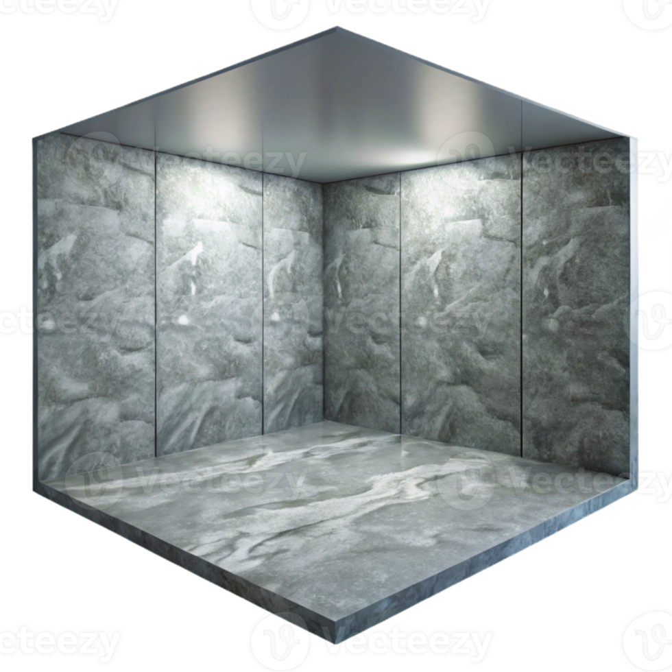 magnificent artistic Empty Room with Grey Walls Transparent detailed png