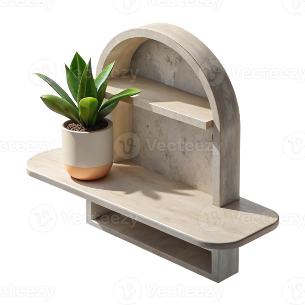 magnificent contemporary Empty Shelf with Plant Shadow Cutout original png