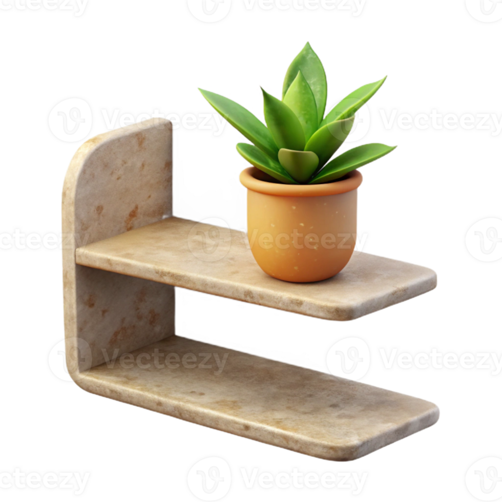 impressive creative Empty Shelf with Plant Shadow Cutout authentic png
