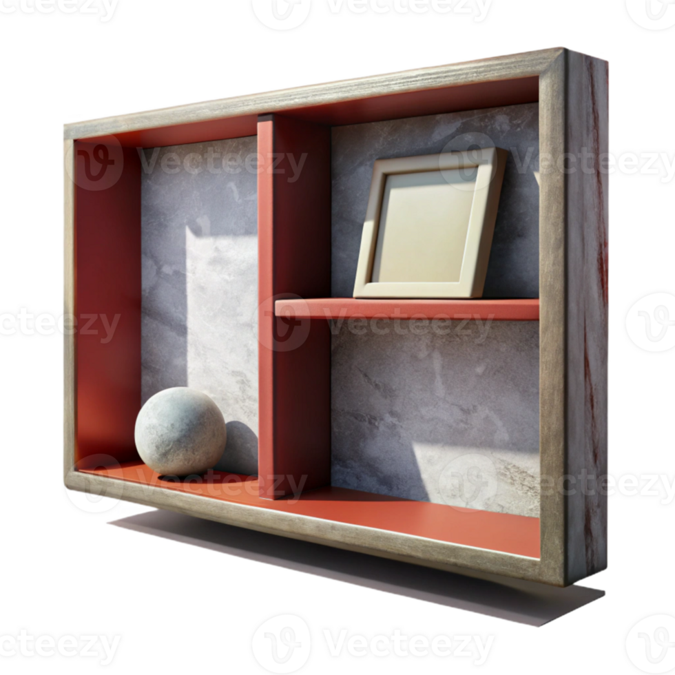 extraordinary rustic Empty Shelf with Frame Shadow Isolated png