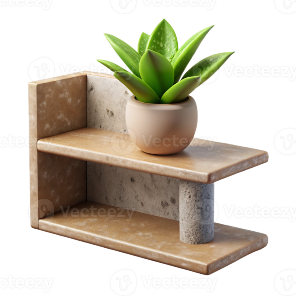 magnificent classic Empty Shelf with Plant Shadow Cutout png