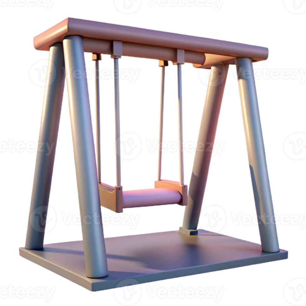 impressive minimalist Empty Swing Set at Dusk Transparent Background professional png