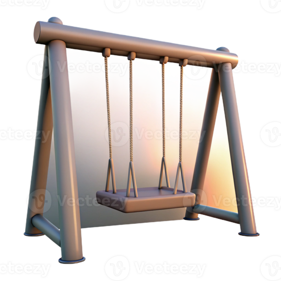 beautiful artistic Empty Swing Set at Dusk Transparent Background detailed png
