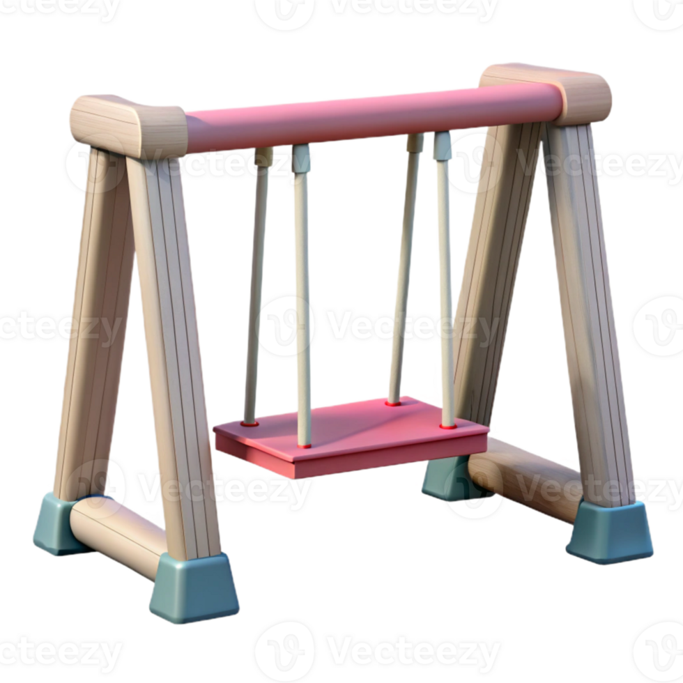 serene artistic Empty Swing Set in Playground Isolated high resolution png