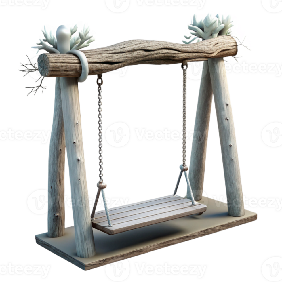 dramatic modern Empty Swing Hanging From a Tree Transparent Background exclusive png