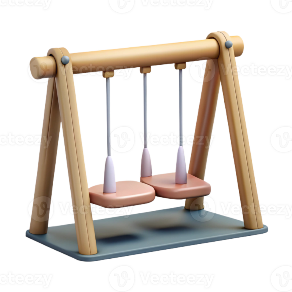 magnificent modern Empty Swing Set in Playground Isolated authentic png