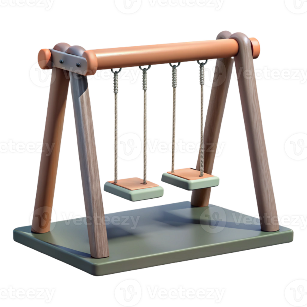 wonderful artistic Empty Swing Set in Playground Isolated exclusive png