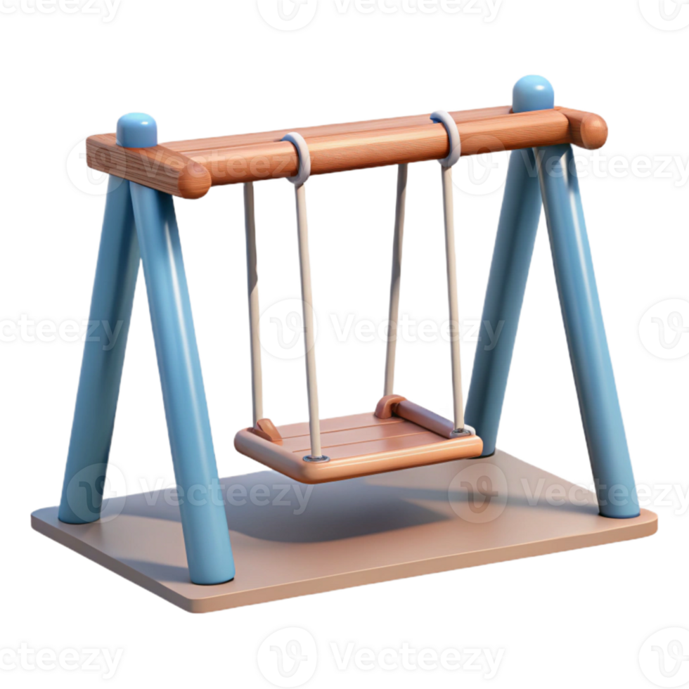 beautiful vintage Empty Swing Set in Playground Isolated genuine png