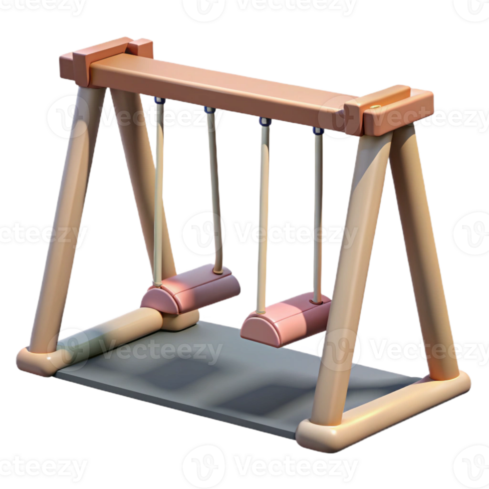 beautiful traditional Empty Swing Set Playground Isolated premium png