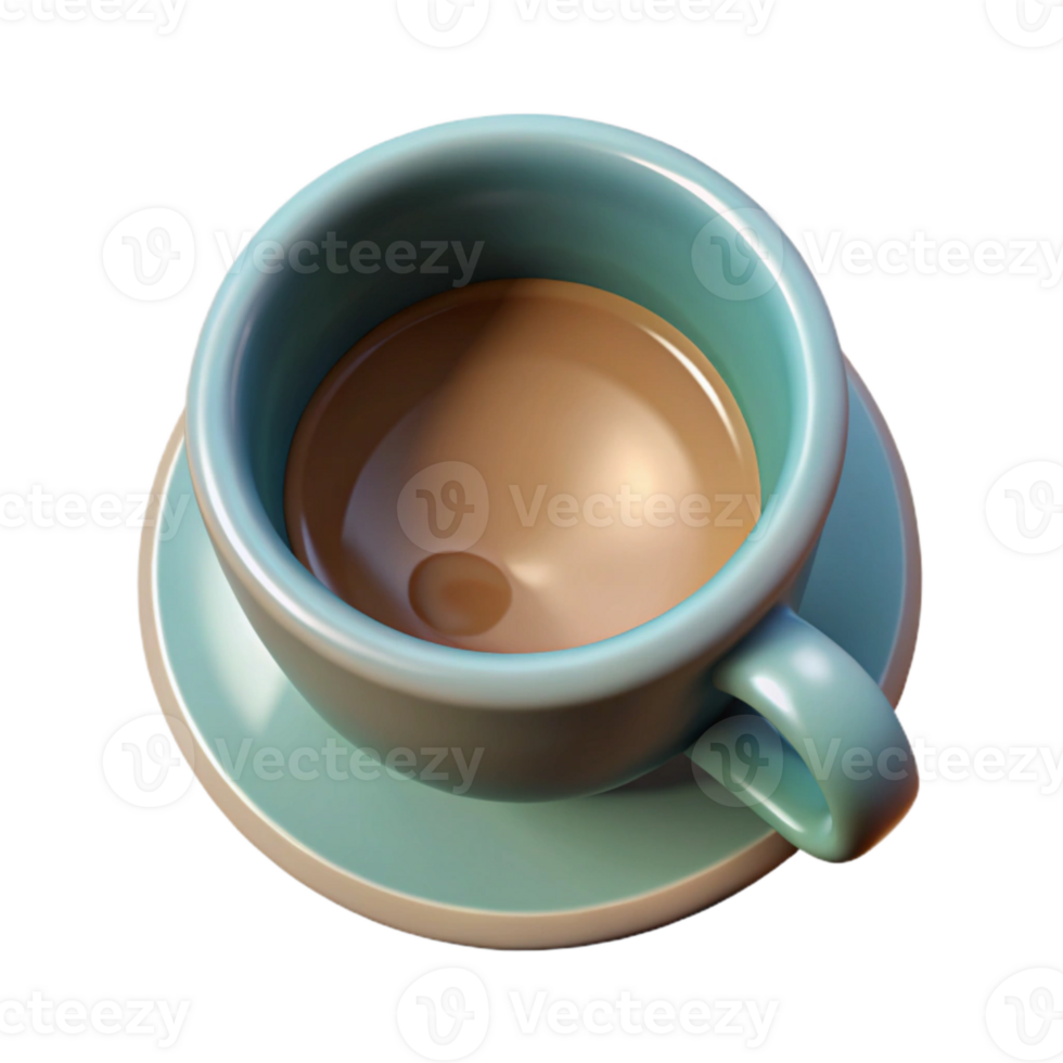 extraordinary abstract Empty Teacup Top View Isolated on Transparent Background professional png
