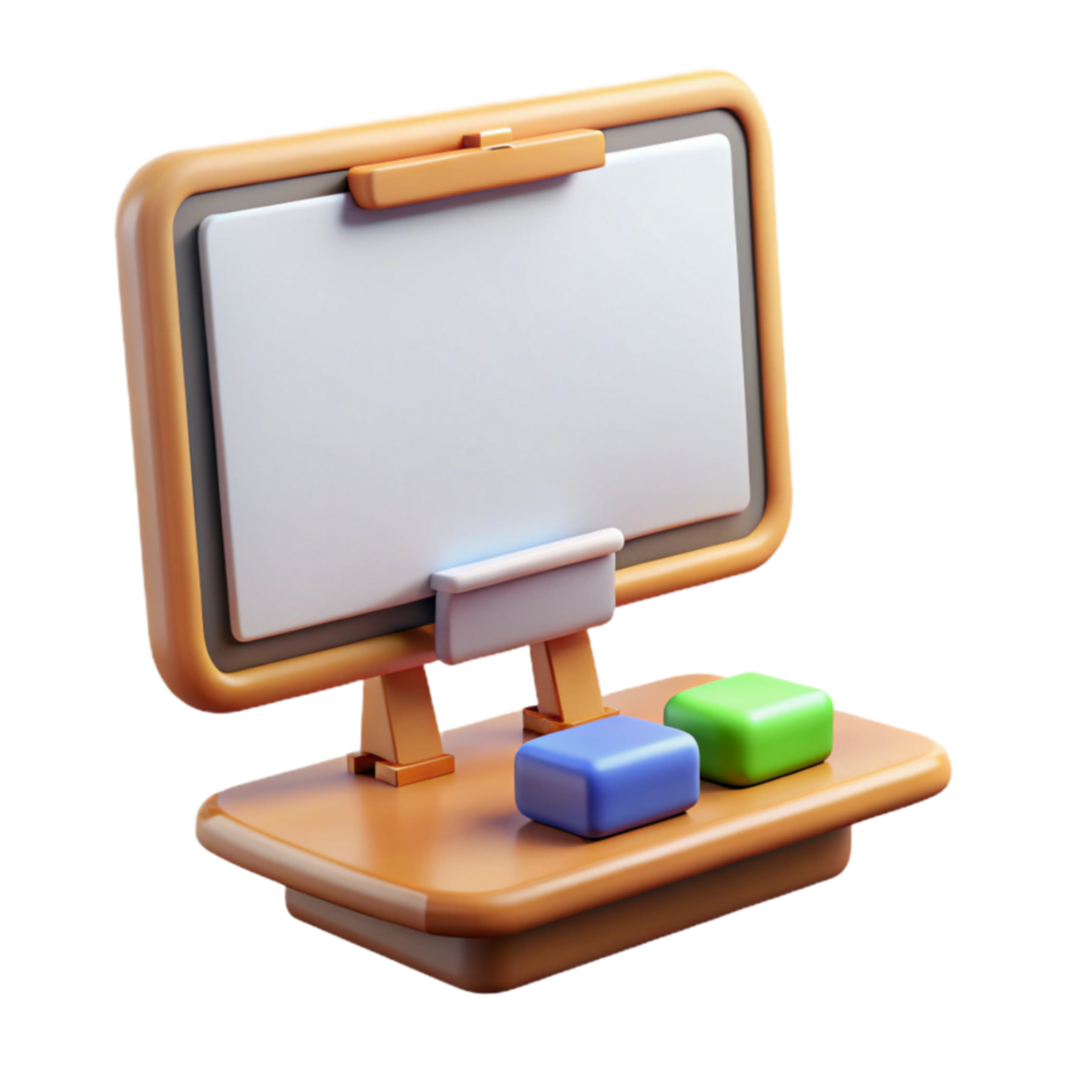 dramatic artistic Empty Virtual Classroom with Whiteboard Transparent Background high quality png