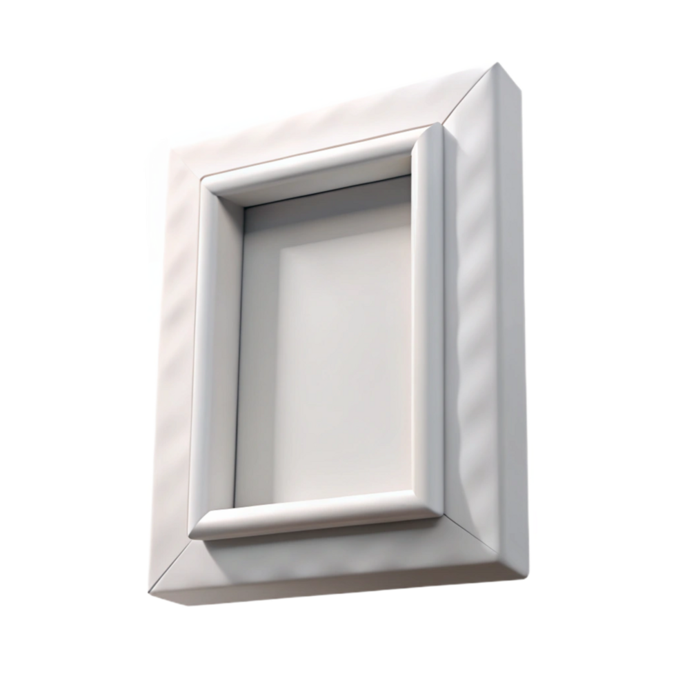 magnificent minimalist Empty White Frame on Wall Isolated exclusive png