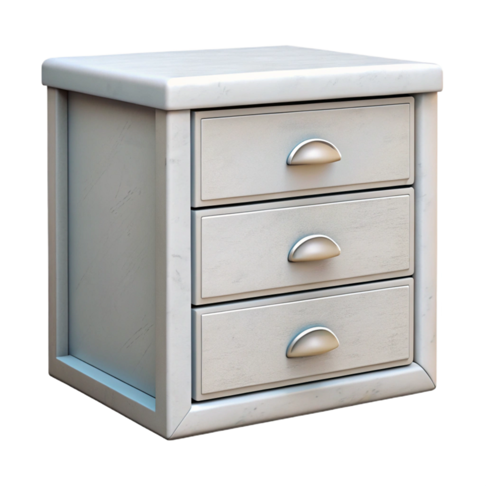 elegant vintage Empty White Drawer Front View Isolated exclusive png
