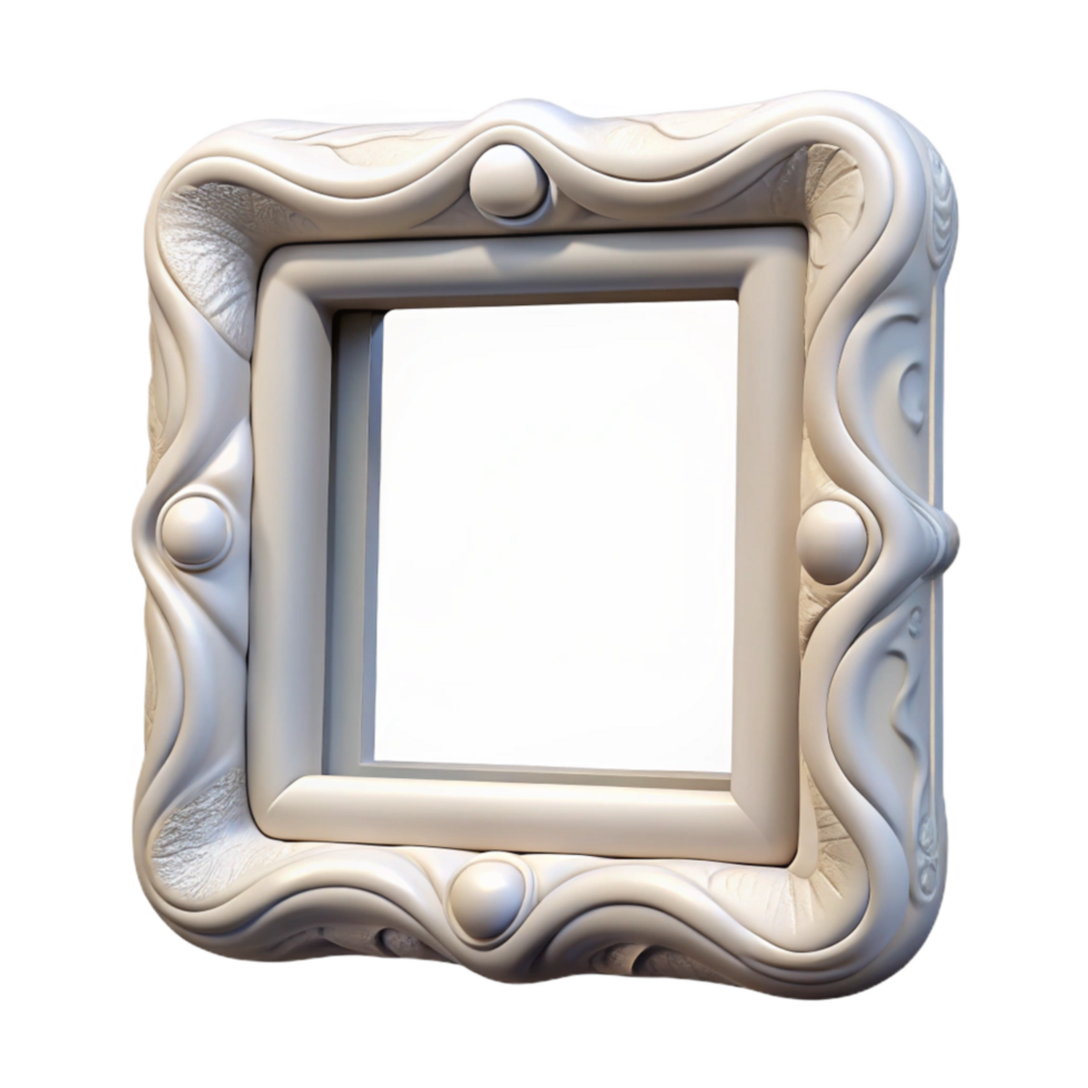 beautiful classic Empty White Picture Frame Isolated professional png